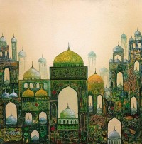 Javed Qamar, 18 x 18 inch, Acrylic On Canvas, Cityscape Painting, AC-JQ-272